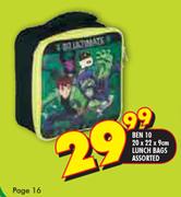 Ben 10 20 x 22 x 9cm Lunch Bags Assorted
