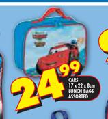 Cars 17 x 22 x 8cm Lunch Bags Assorted 