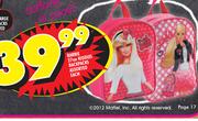 Barbie Kiddies Backpacks Assorted-27cm Each