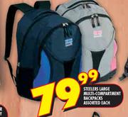 Steelers Large Multi-Compartment Backpacks Assorted Each