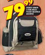 Everest Senior 2-Tone Multi-Pocket Backpack Assorted