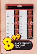 Manchester United Book Labels-16-Pack