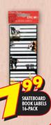 Skateboard Book Labels-16-Pack
