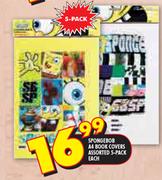 Spongebob A4 Book Covers Assorted-5-Pack Each