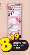 My Little Pony Book Labels-16-Pack 