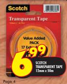 Scotch Transparent Tape-12mmx50m