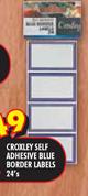 Crolley Self Adhesive Blue Border Labels-24's