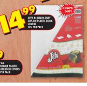 Jiffy A4 Heavy-Duty Slip-On PLastic Book Covers-10's Per Pack