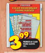 Premier A4 Clear Filing Sleeves-10's