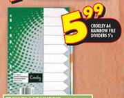 Croxley A4 Rainbow File Dividers-5's
