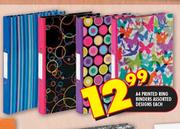 A4 Printed Ring Binders Assorted Designs-Each