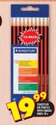 Staedtler HB Pencils With Eraser Ends-10's Per Pack 