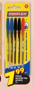 Penflex Ballpoint Pens Assorted-5's