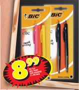 BIC Clic Ball Point Pens Assorted-2's Per Pack