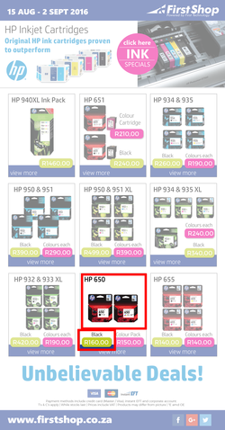 First Shop : HP Inkjet Cartridges (15 Aug - 2 Sep 2016), page 1