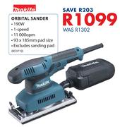 Makita 190W 1-Speed 11000opm Orbital Sander(BO3710)