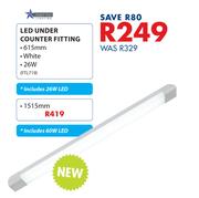 Bright Star LED Under Counter Fitting 1515mm White Includes 60W LED FTL719