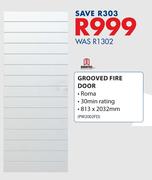 Grooved Fire Door-813x2032mm PW2002FD