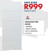 Grooved Fire Door-813x2032mm PW3002FD