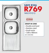 Cam Drop In Sink-1200 x 480mm