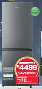 Hisense 223L Inox Fridge With Bottom Freezer