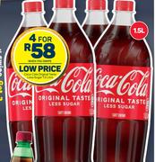 Coca-Cola Original Taste Less Sugar-For 4 x 1.5Ltr