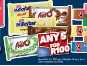 Nestle Kitkat 11 Finger, Milky Bar, Rolo Or Aero Slab Assorted-Any 5 x 135/150g