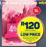 4th Street Natural Sweet White, Rose, Red Or Late Harvest-5L Each