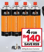 Alva Butane Canister-For 4 x 220g