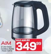 Aim 2L Glass Cordless Kettle AGK12