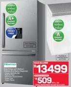 Hisense 441L Inox Fridge With Bottom Freezer & Water Dispenser H620BS-WD
