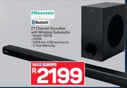 Hisense 2.1 Channel Soundbar With Wireless Subwoofer HS218