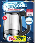 Aim 2L Glass Kettle AGK12