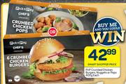 PnP Crumbed Chicken Burgers, Nuggets Or Pops-400g Each