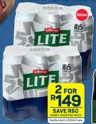 Castle Lite Cans-For 2 x 6 x 500ml