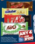 Nestle Rolo Slab 150g, Milkybar 135g, Aero 135g Or Kitkat 135g Milk Chocolate-For 4
