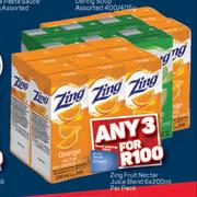 Zing Fruit Nectar Juice Blend-For 3 x 6 x 200ml Per Pack