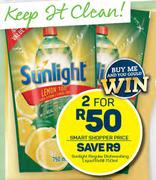 Sunlight Regular Dishwashing Liquid Refill-For 2 x 750ml
