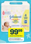 Johnson's Baby Wipes Assorted-244/288s Each