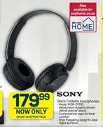 Sony Black Foldable Headphones MDR-ZX110