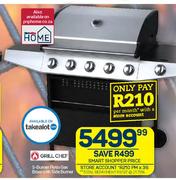 Grill Chef 5 Burner Patio Gas Braai With Side Burner