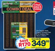 Dirt Trapper Mats 2 Pack 1 x Indoor Mat & 1 x Outdoor Mat 40cm x 60cm