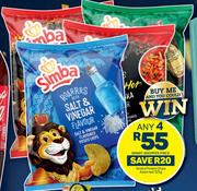 Simba Potato Chips Assorted-For 4 x 125g