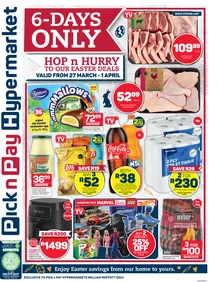 Pick n Pay Hypermarket Eastern Cape : Easter Weekend Specials (27 March - 01 April 2024)