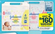 Johnson's Baby Wipes Assorted-Any 2 x 244/288s