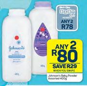 Johnson's Baby Powder Assorted-Any 2 x 400g