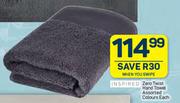 Inspired Zero Twist Hand Towel Assorted Colours-Each