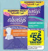 Always Panty Liners Assorted-Any 2 x 40s