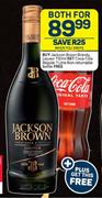 Jackson Brown Brandy Liqueur 750ml Get Coca Cola Regular Non Returnable Bottle 1L Free-Both For