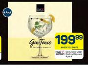 Royal Gin & Tonic Clear Cocktail Glasses 4 Pack